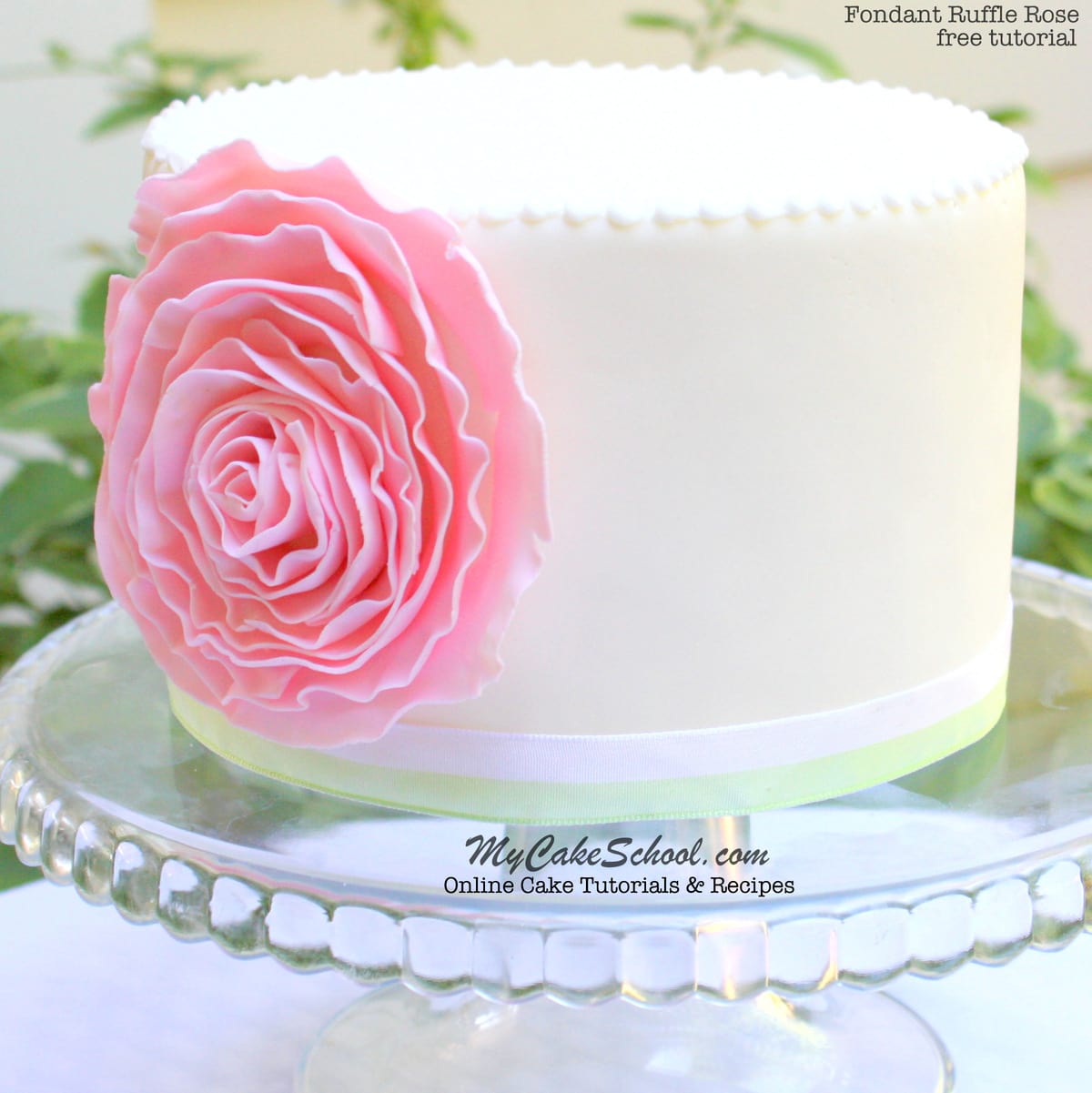 How to Make a Fondant Ruffle Rose! Free Cake Tutorial! | My Cake School