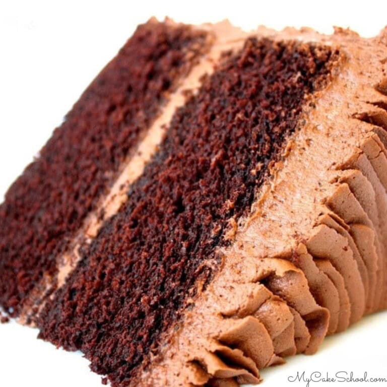 Slice of Chocolate Cake from scratch.