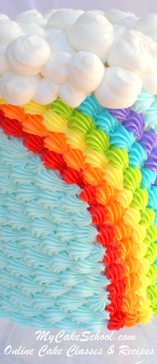 Beautiful Buttercream Rainbow! Free cake decorating tutorial by MyCakeSchool.com! Online Cake Classes & Recipes.