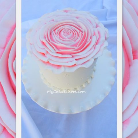 Buttercream Ruffles and Roses Cake - My Cake School