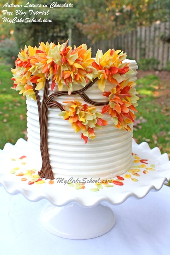 Autumn Leaves In Chocolate~ Blog Tutorial My Cake School 
