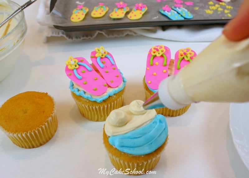 flip flop cupcake toppers