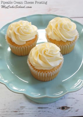 Pipeable Cream Cheese Frosting - My Cake School