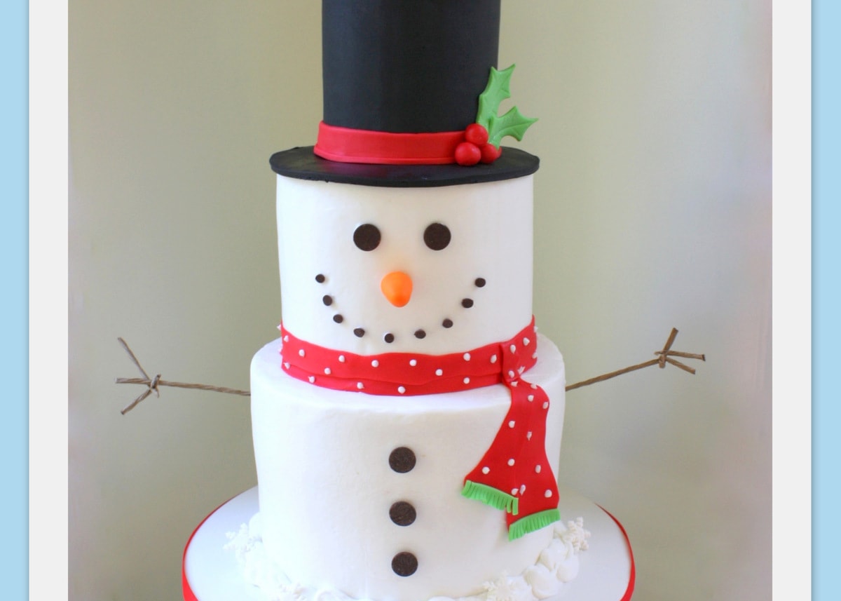 Tiered Snowman Cake - A Cake Decorating Video - My Cake School