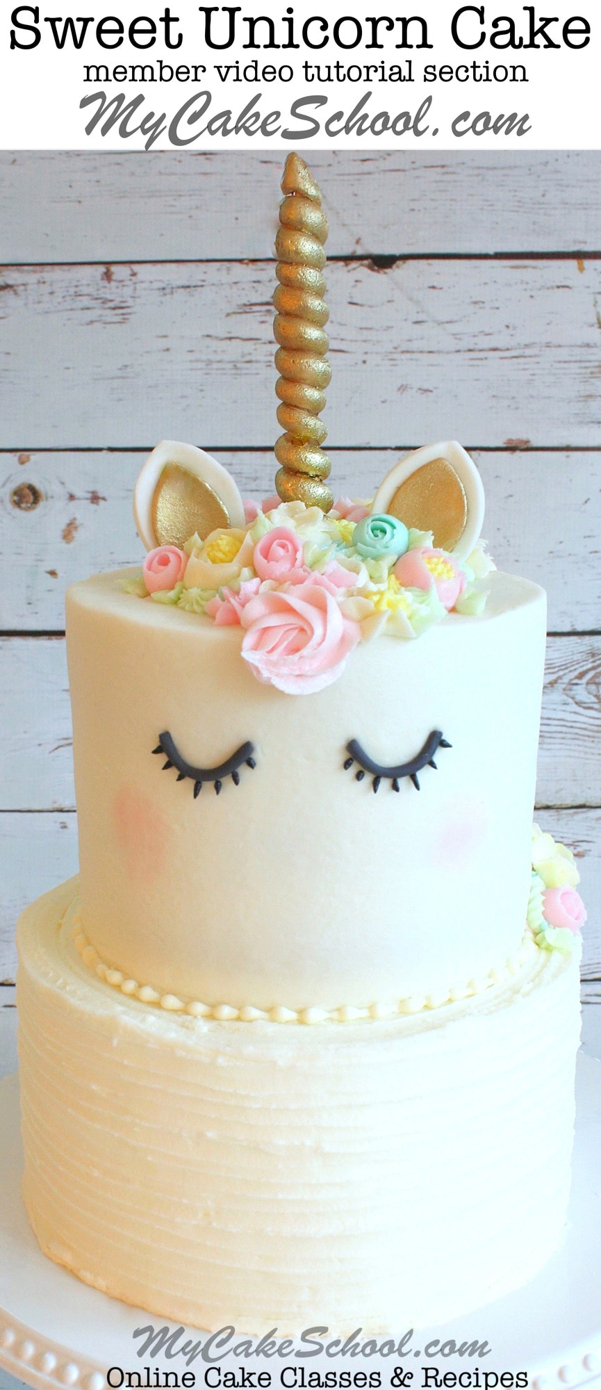 unicorn cake topper free video tutorial my cake school