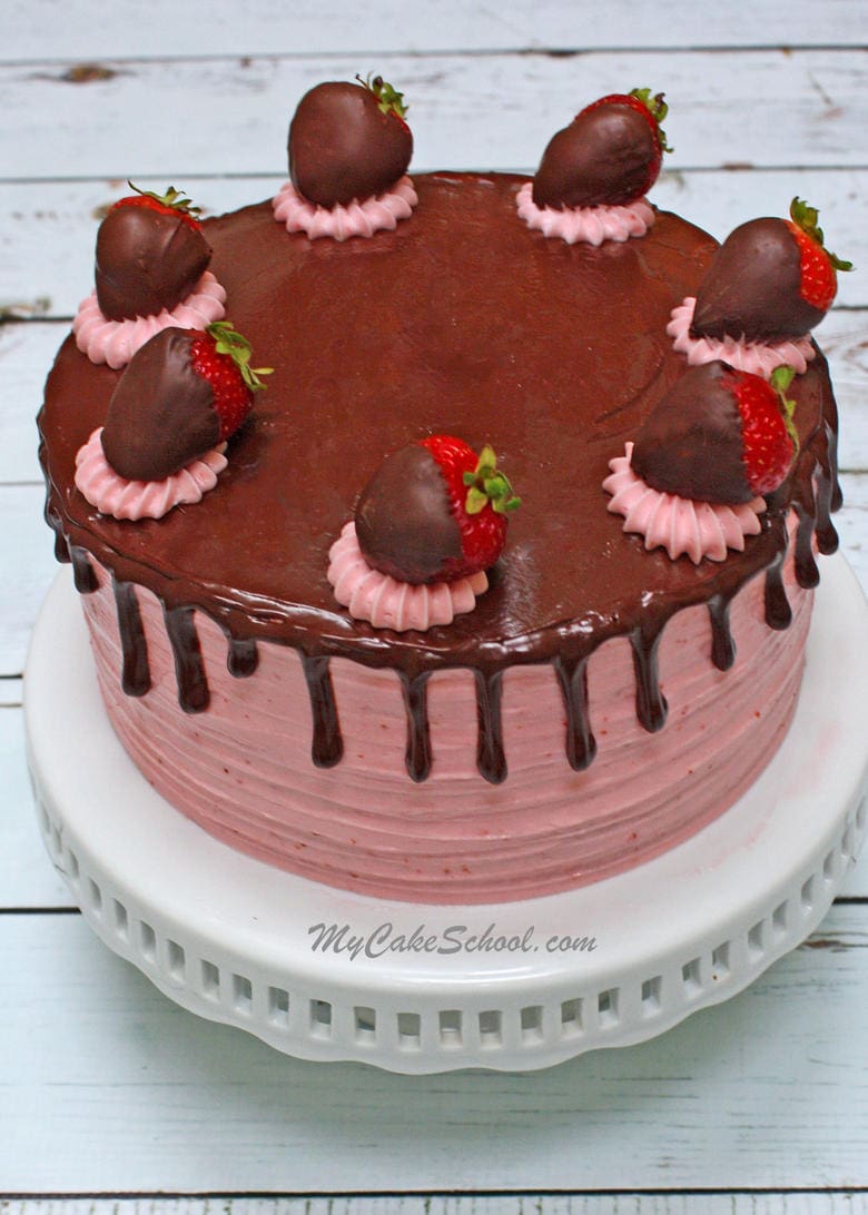 Chocolate Covered Strawberry Cake | My Cake School
