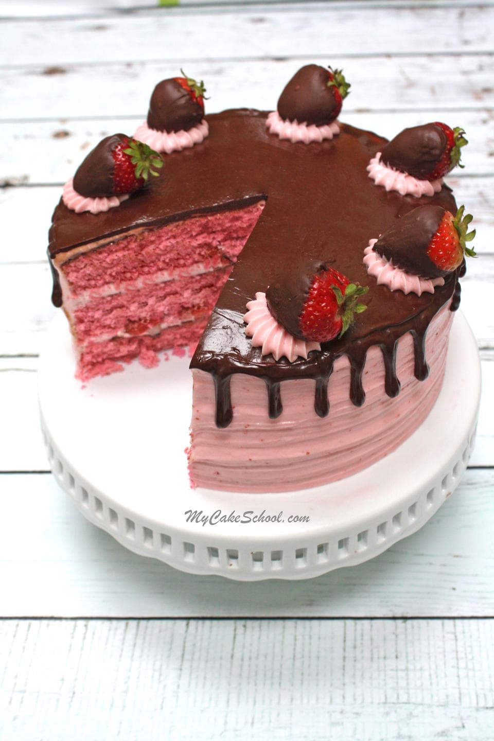 Chocolate Covered Strawberry Cake My Cake School