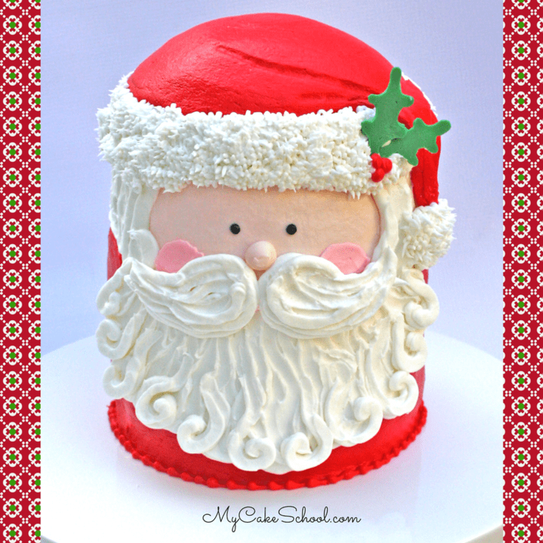 Sweet and Simple Santa Cake Video Tutorial My Cake School