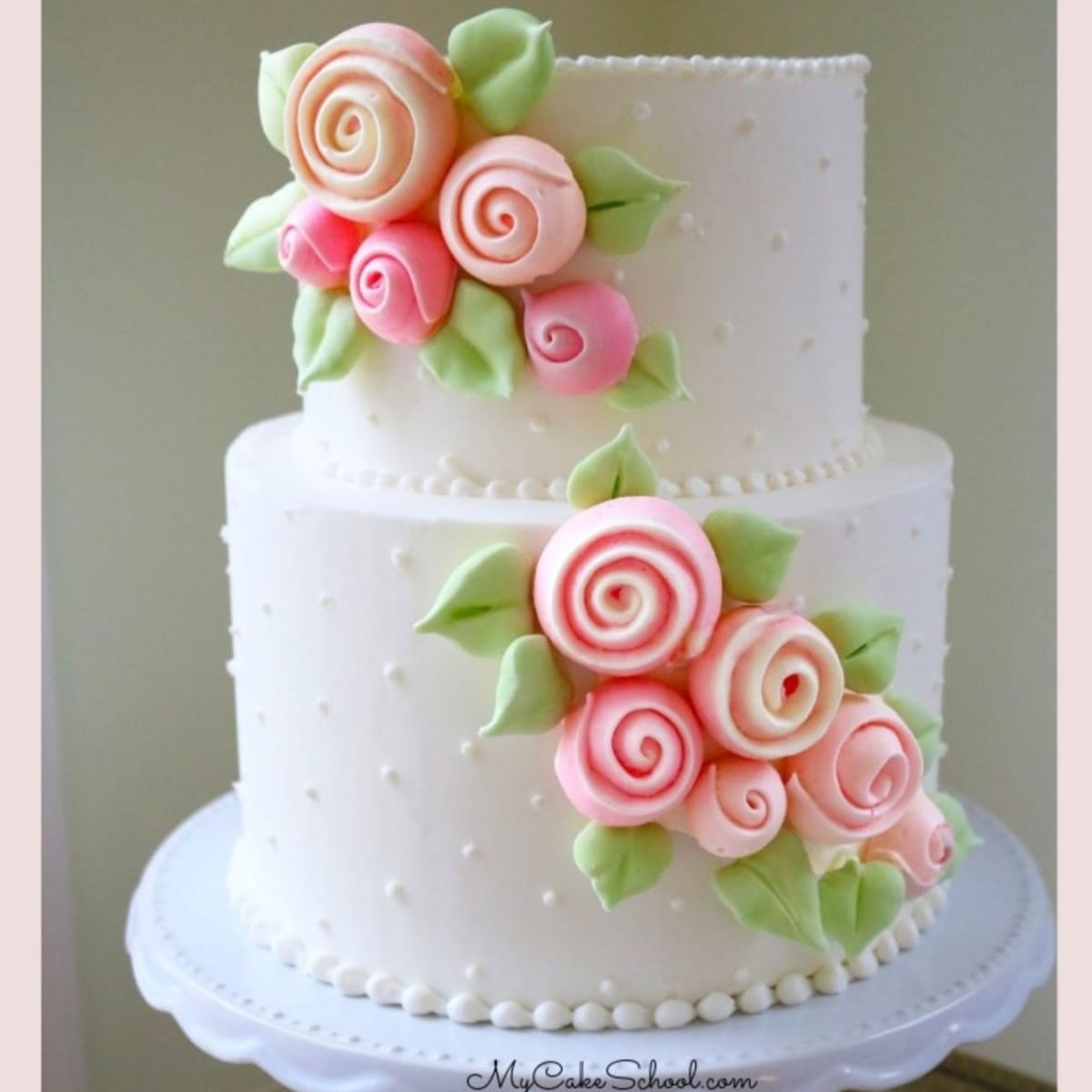 Meringue Roses Cake- Video Tutorial - My Cake School