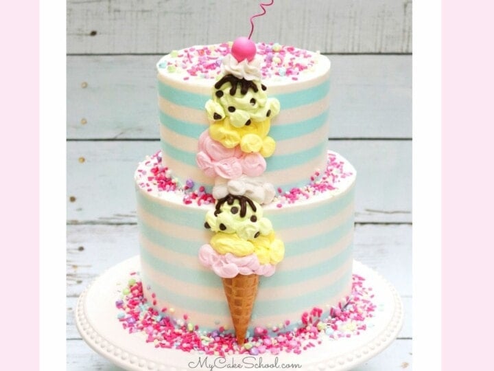 Ice Cream Cone Cake A Free Cake Decorating Video Tutorial My Cake School