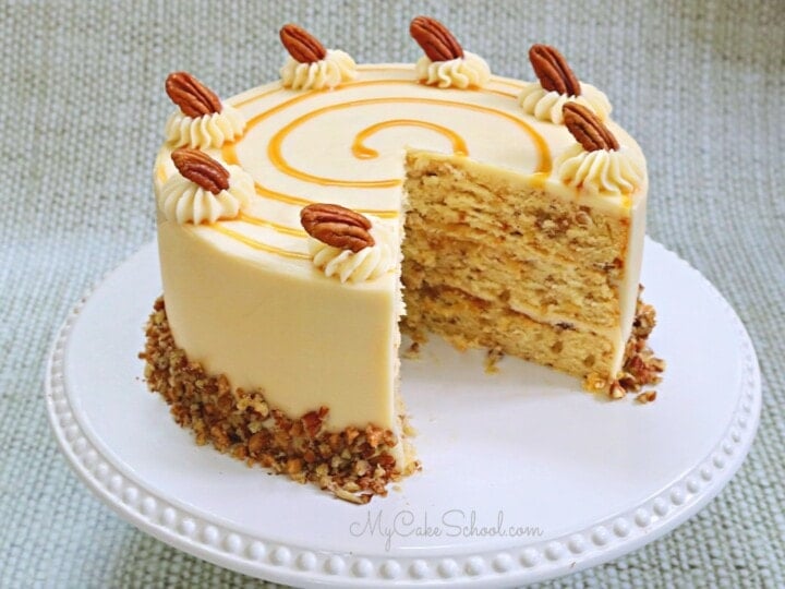 Toffee Pecan Caramel Cake With Caramel Cream Cheese Frosting My