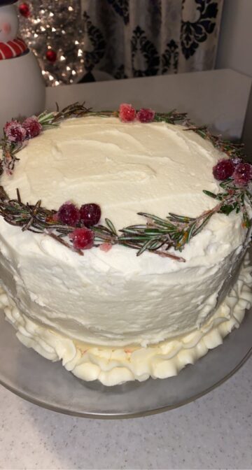 White Chocolate Cranberry Cake - My Cake School