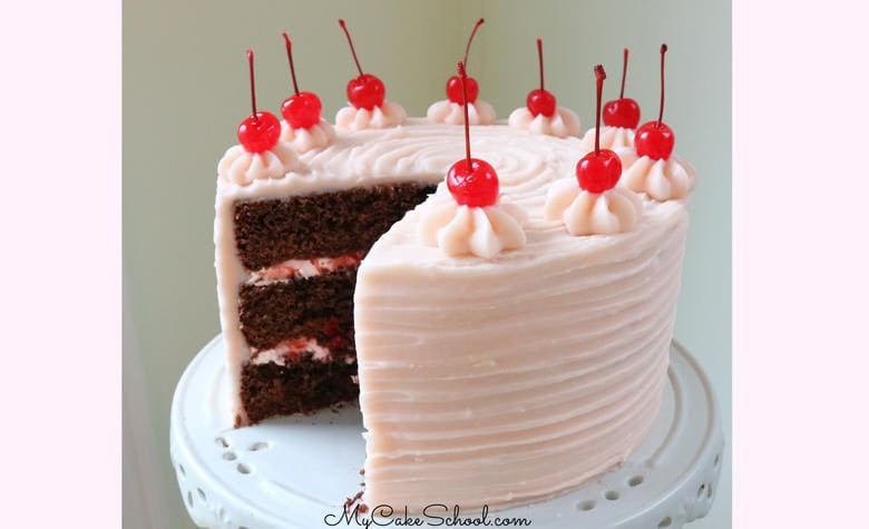 This DELICIOUS Chocolate Covered Cherry Cake has the perfect flavor combination of chocolate and cherries!