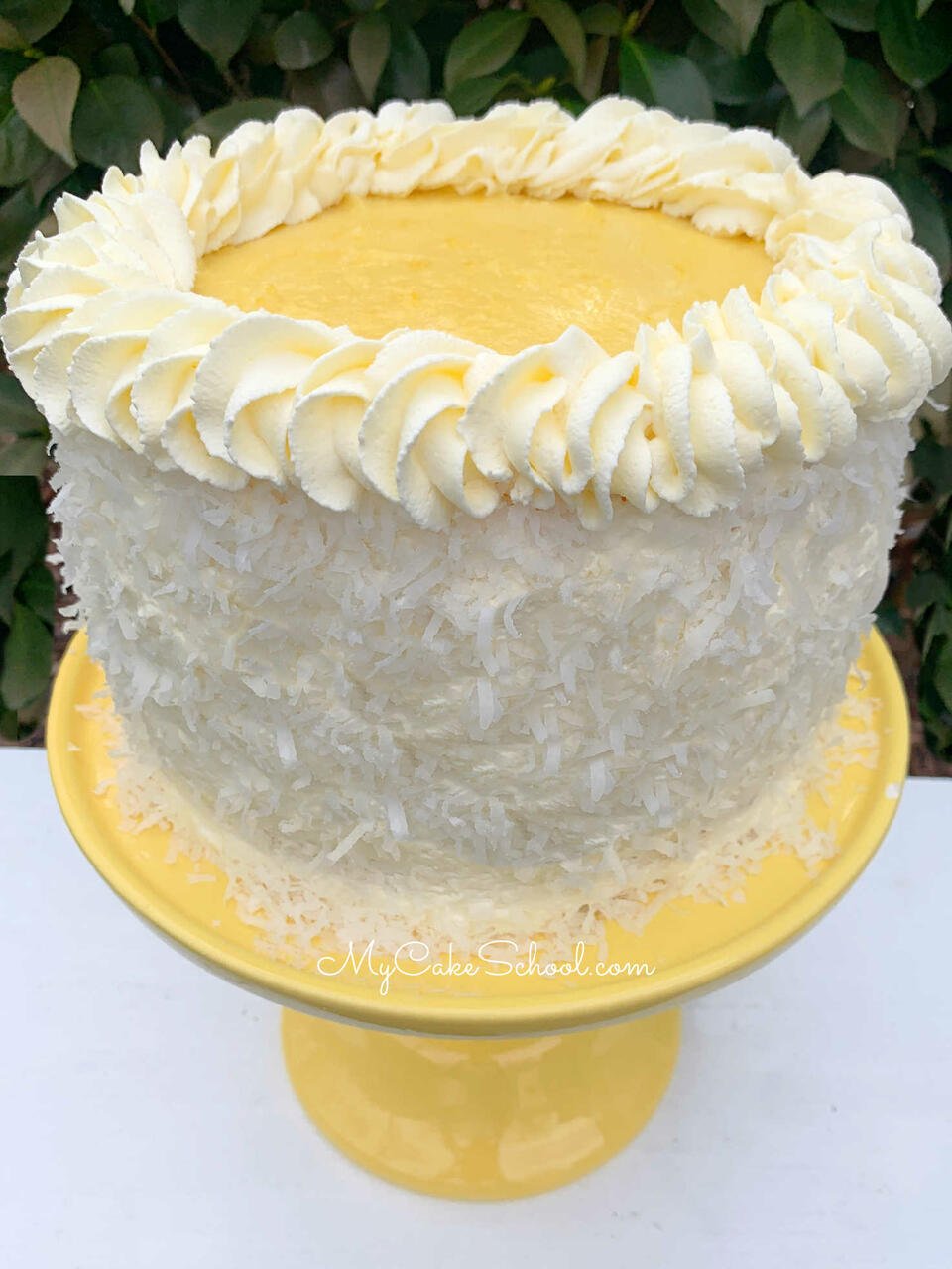 Lemon Coconut Cake With Lemon Curd Filling My Cake School 9194