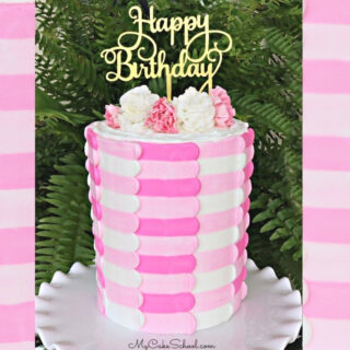 Pretty Striped Buttercream Panel Cake