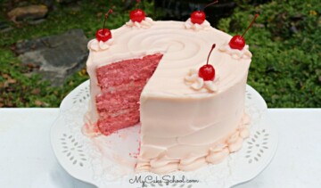 Cherry Layer Cake (A Doctored Cake Mix Recipe) - My Cake School