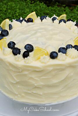 Blueberry Cake With Lemon Cream Cheese Frosting - My Cake School