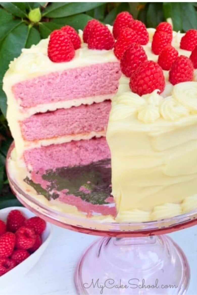 Raspberry Layer Cake - My Cake School