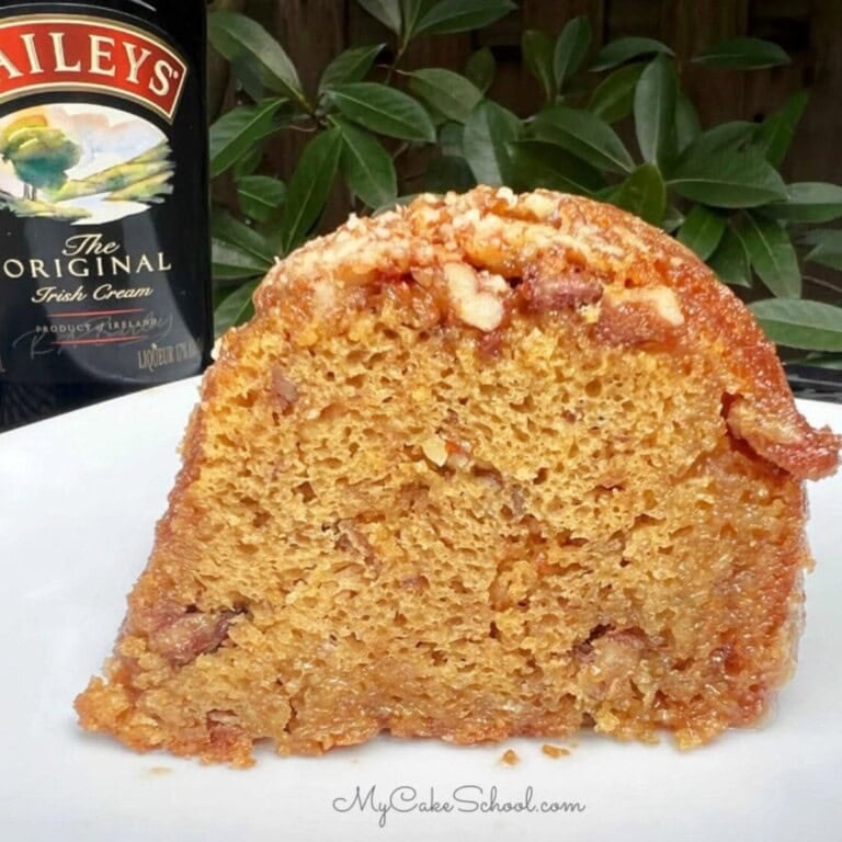 Baileys Toffee Pecan Cake slice.