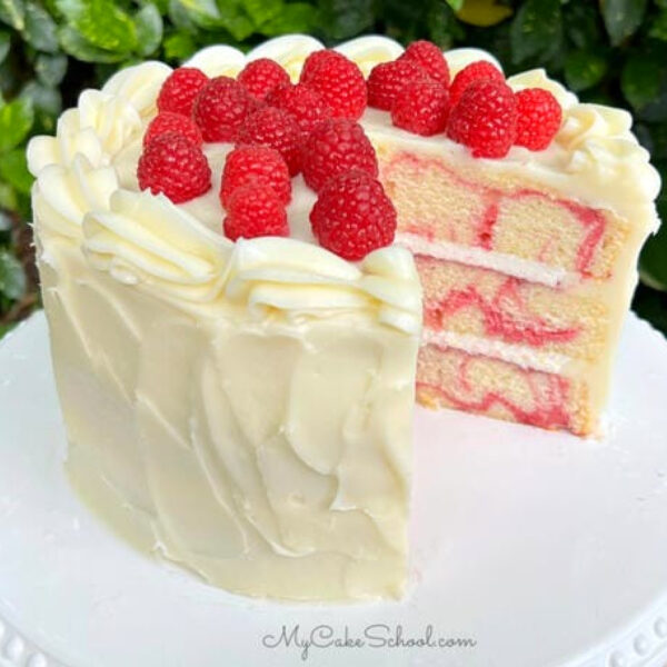 Strawberry Swirl Pound Cake - My Cake School