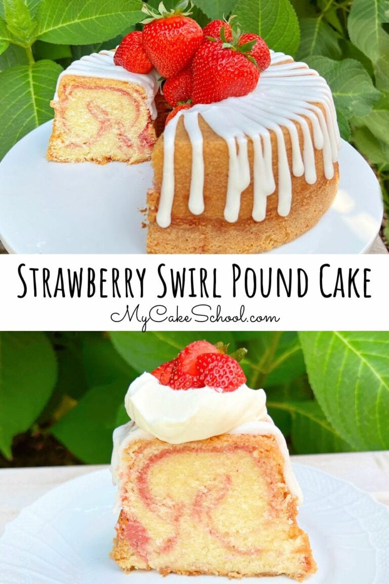 Strawberry Swirl Pound Cake - My Cake School