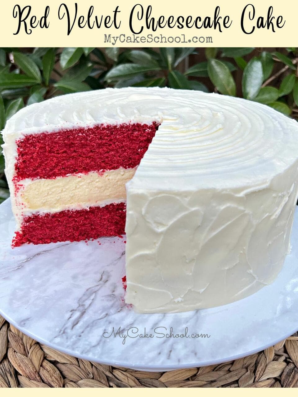 Red Velvet Cheesecake Cake - My Cake School