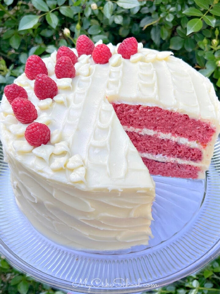 Almond Raspberry Swirl Cake - My Cake School