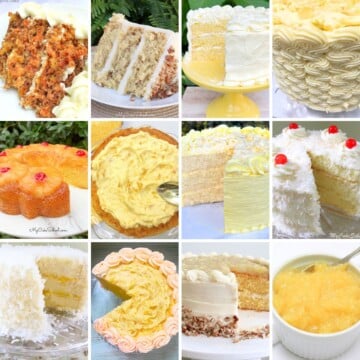 A photo grid of our favorite pineapple cake recipes!