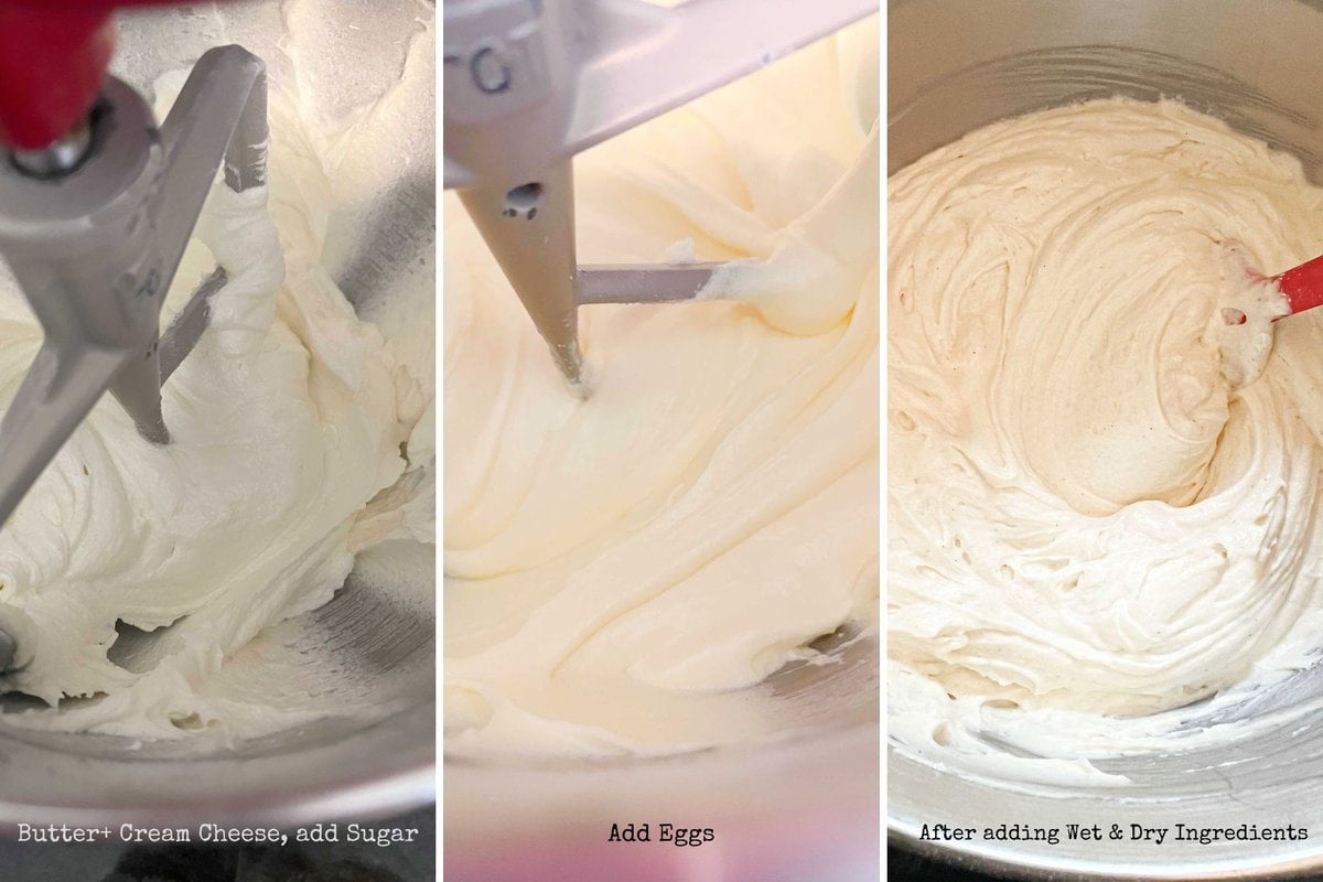photos of the cake batter.