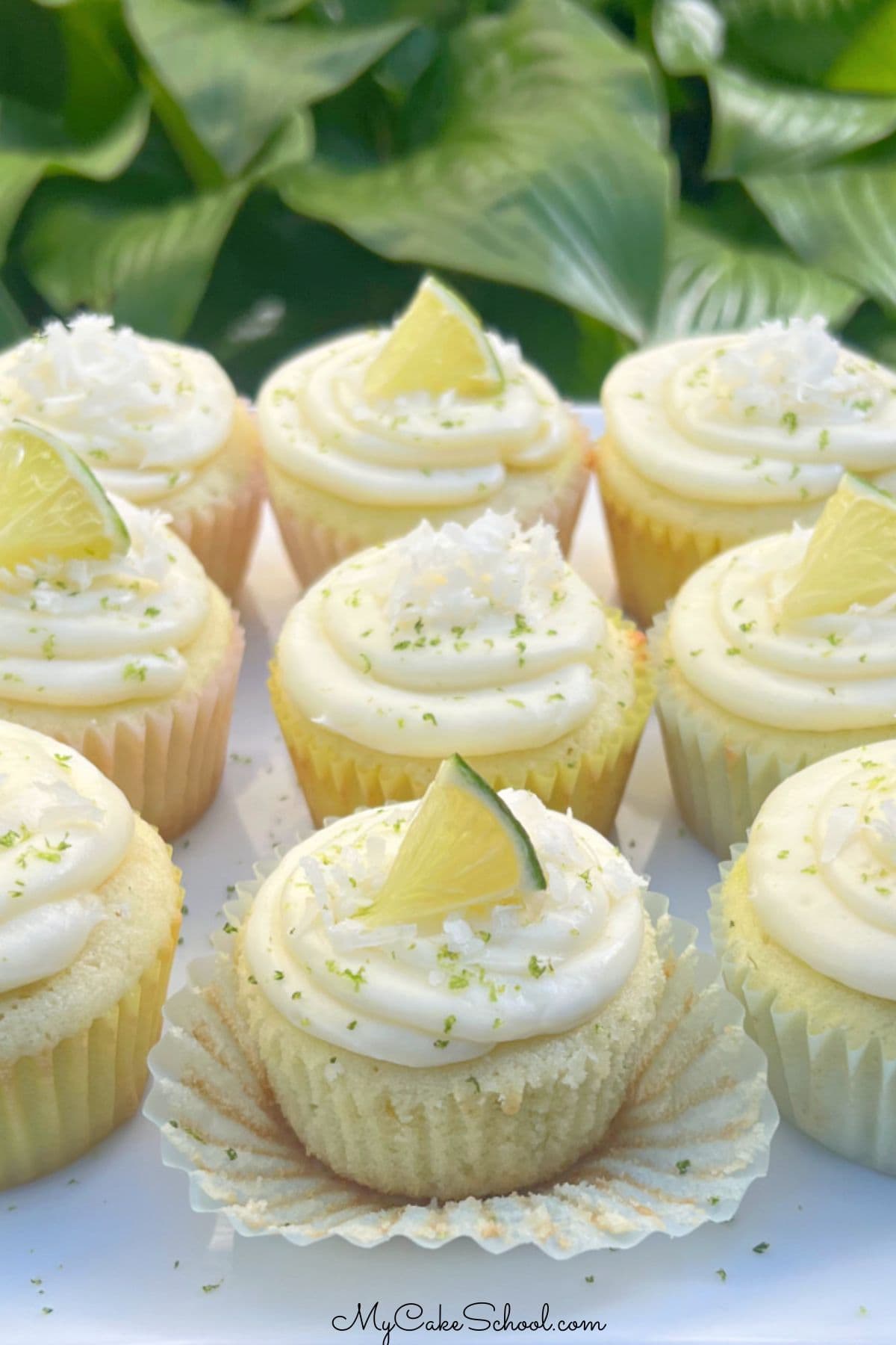 Lime cupcakes with coconut 