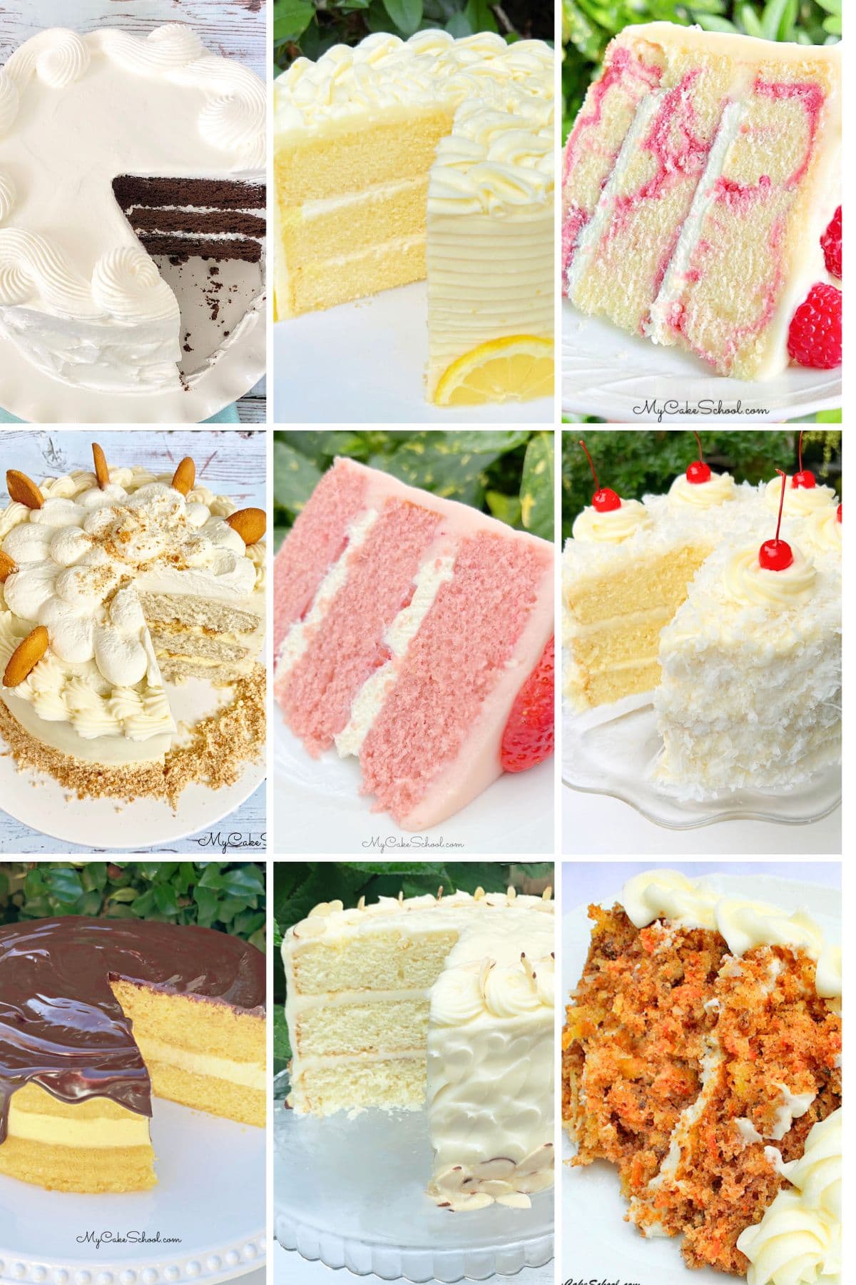 photo grid of favorite layer cakes.