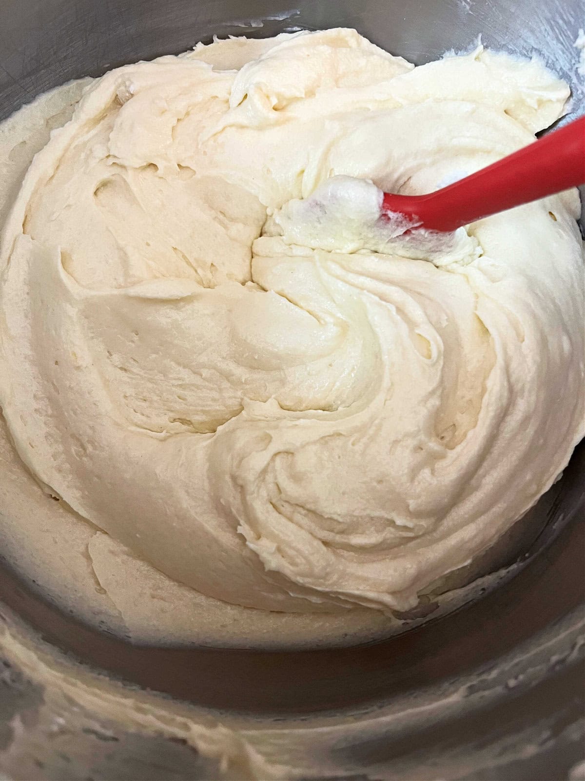 Lemon Mascarpone Cake Batter in a bowl.