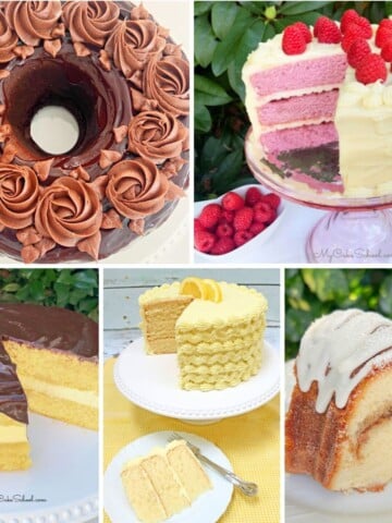 Photo grid of sour cream cakes.