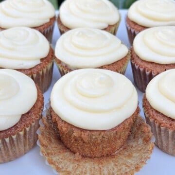 Gingerbread Cupcakes on a platter.