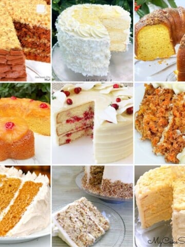 Classic Thanksgiving Cake Recipes photo grid.