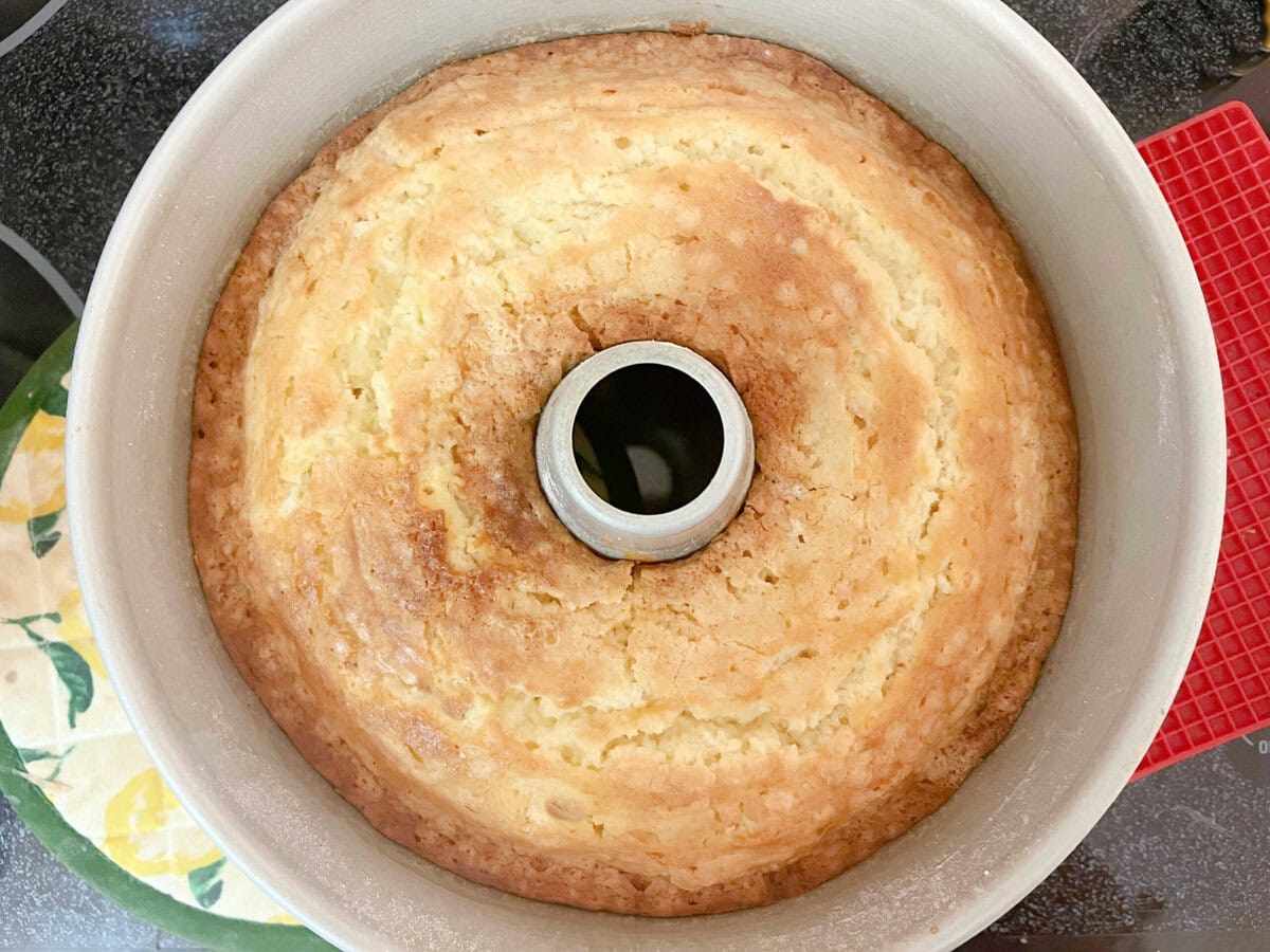 Mascarpone Pound Cake, freshly baked.