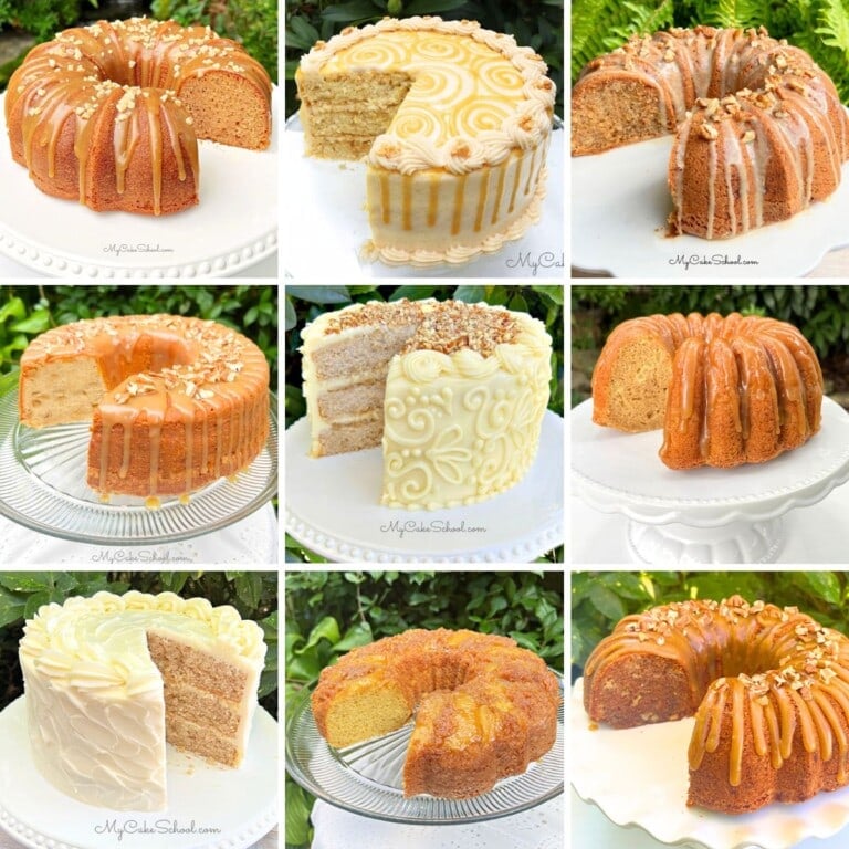 Photo Grid of Apple Cakes.