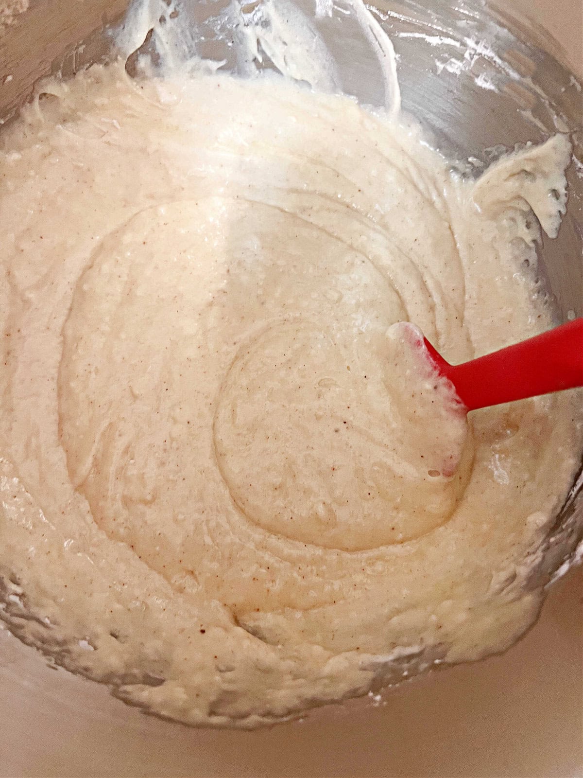 Batter in mixing bowl.