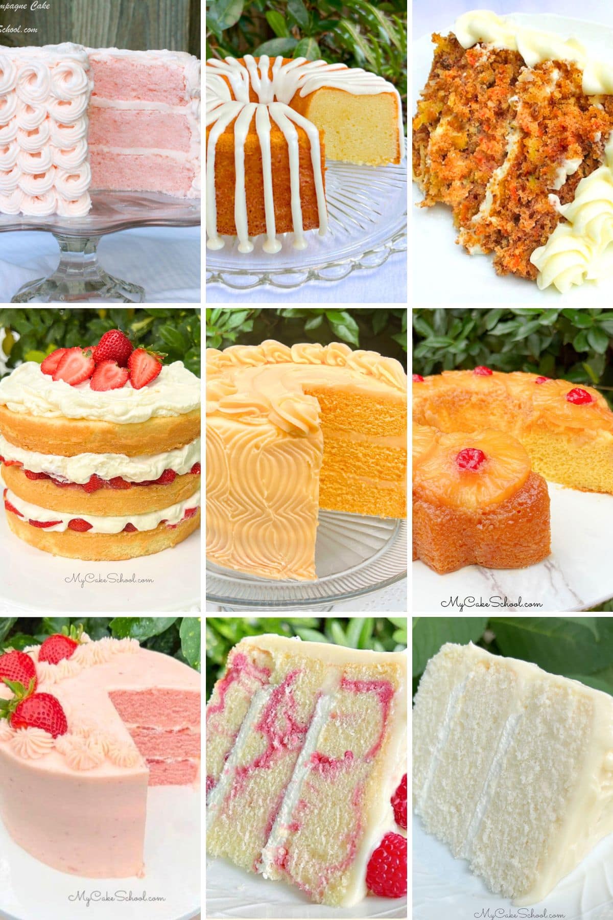 Photo grid of the most popular cakes of 2024.