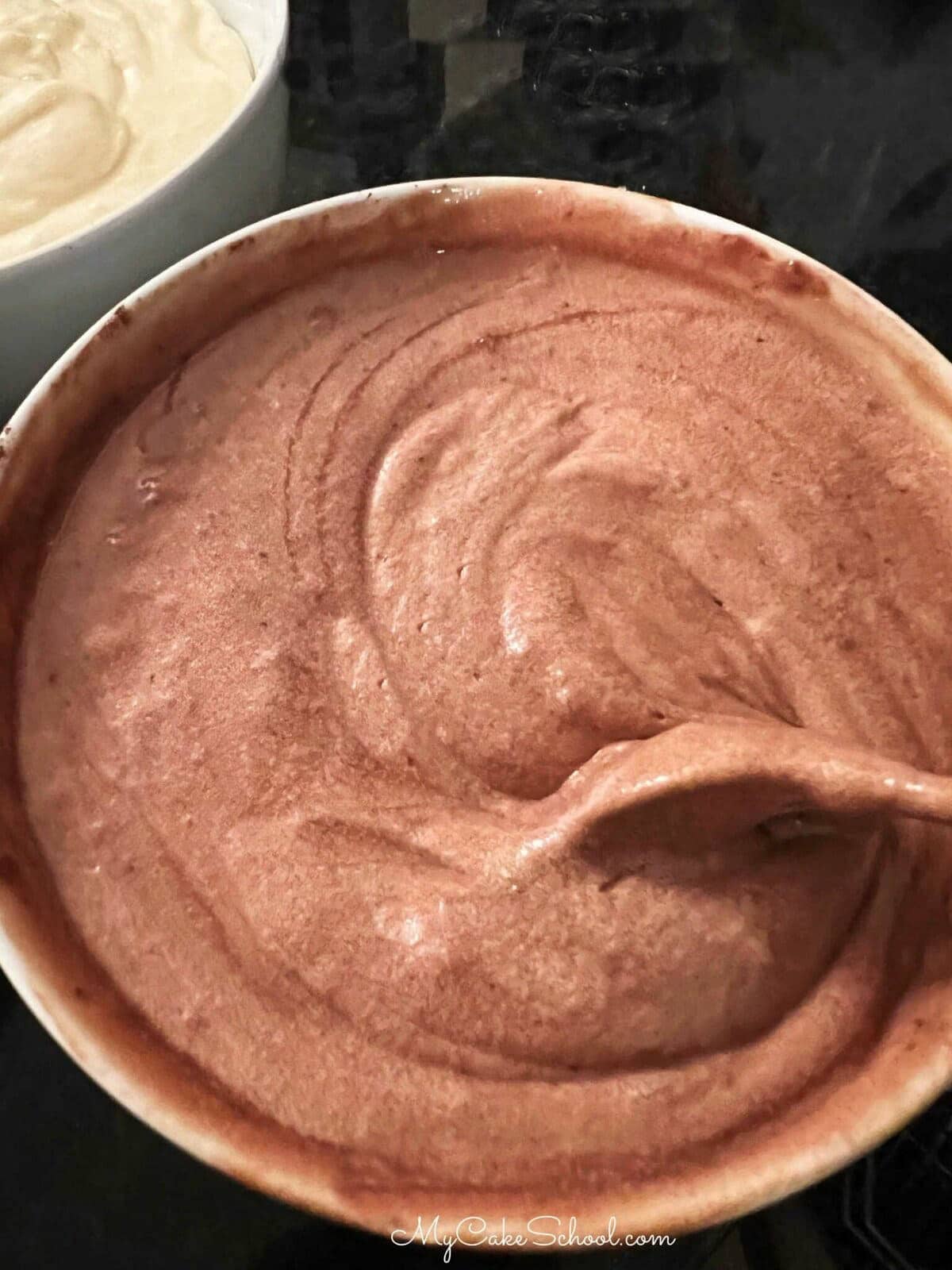 Bowl of chocolate batter.