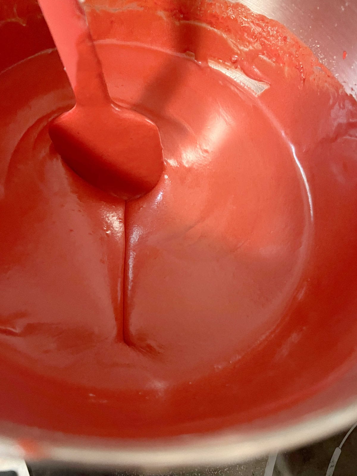 Red Velvet Bundt Cake Batter.