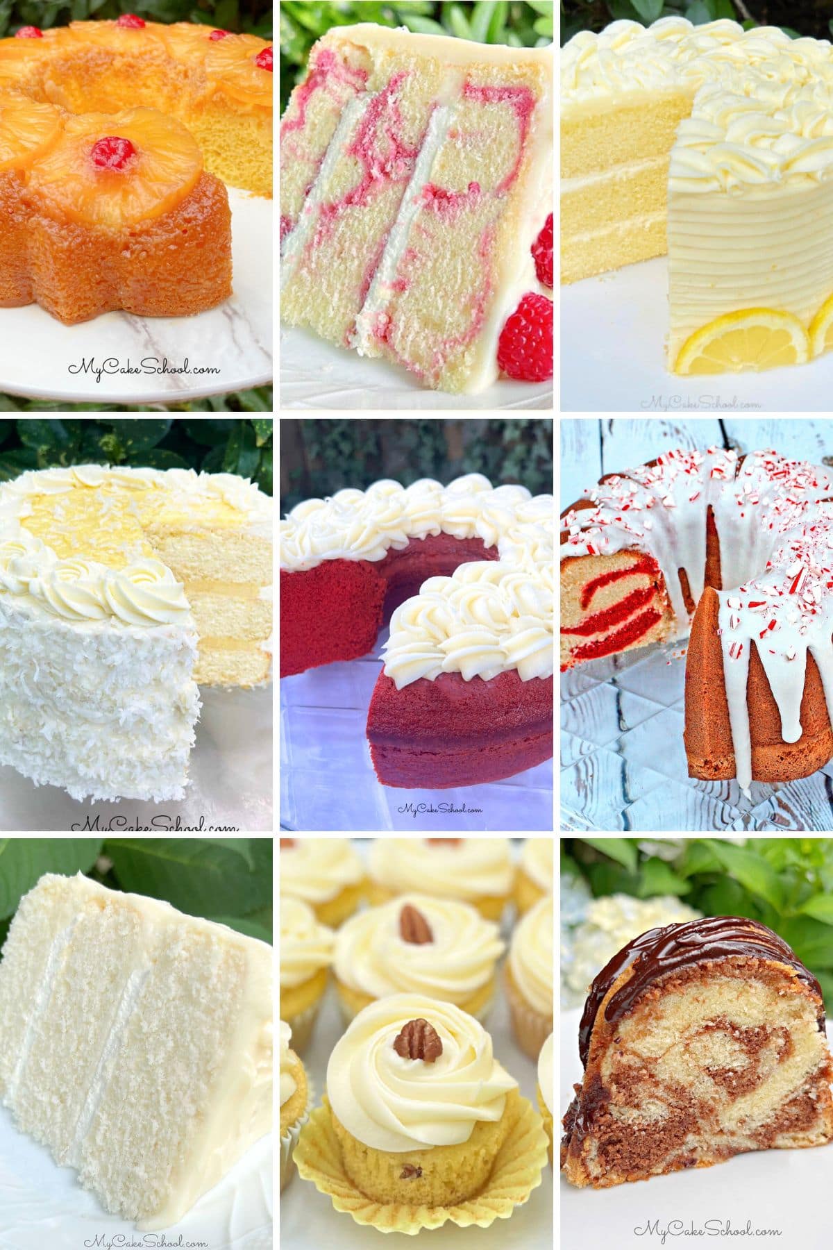 Winter cakes for the holidays- photo grid.