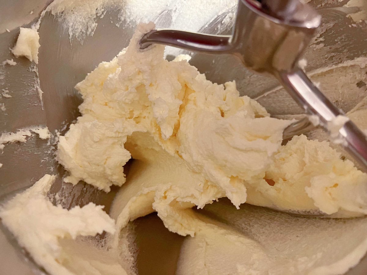 Butter and Sugar, mixing in the bowl.