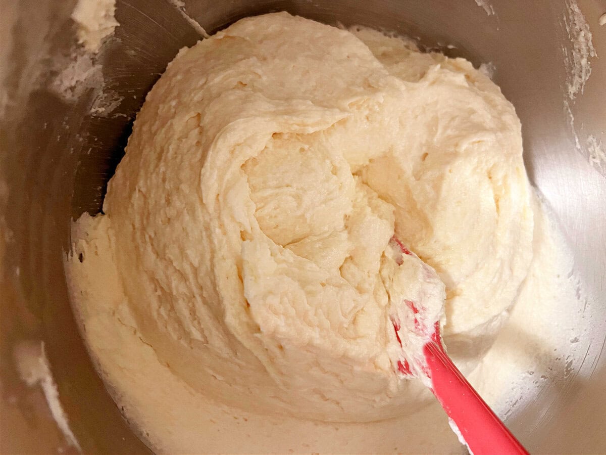 Million Dollar Cake Batter in a mixing bowl.