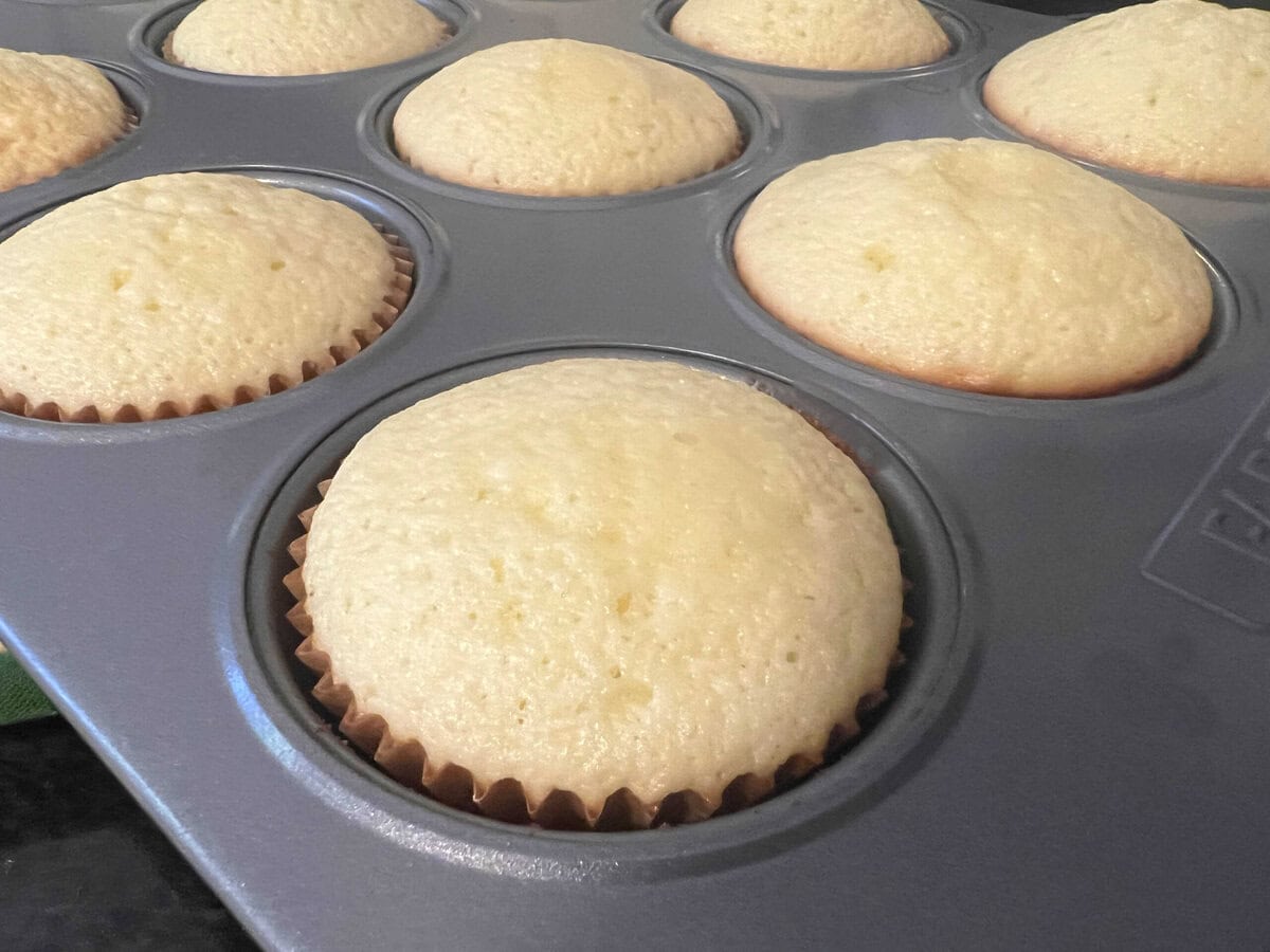 Freshly baked Lemonade Cupcakes.